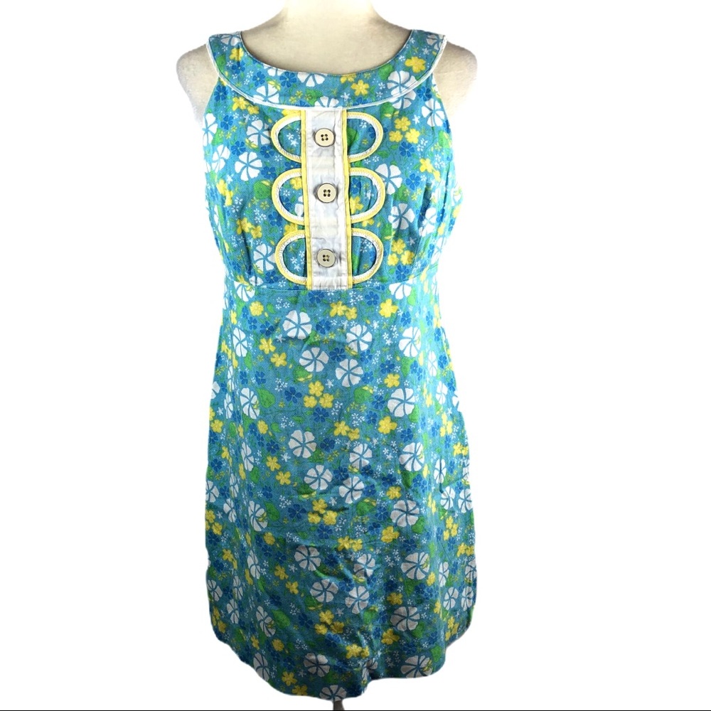 Lilly Pulitzer Cupcake Party Print Yoke Neck Dress